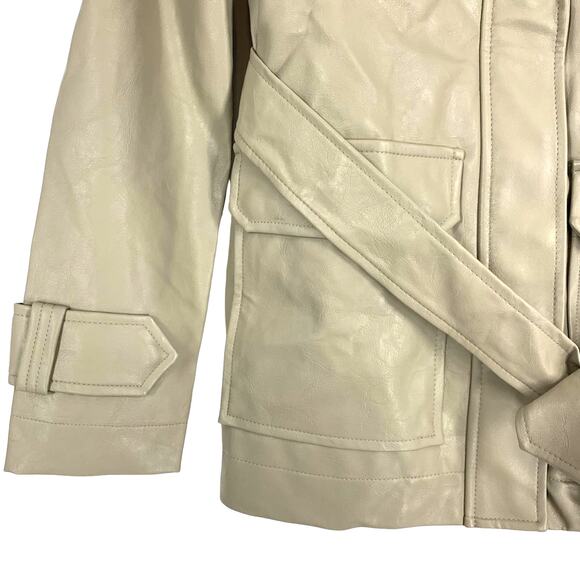 A New Day Faux Leather Jacket Tan Women’s Size Large NEW - Picture 6 of 11